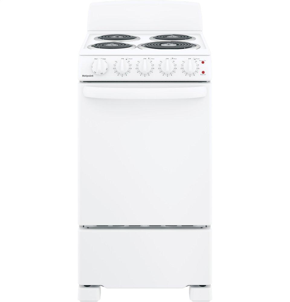 RAS200DMWW Hotpoint® ENERGY STAR® 20" Electric Free-Standing Front-Control Electric Range