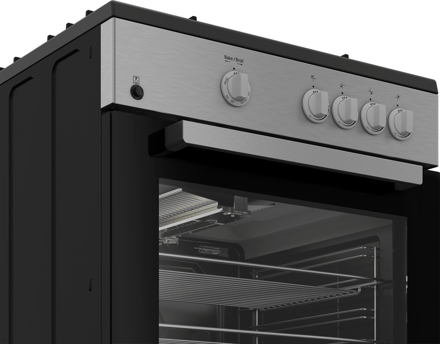 Beko SLGR24410SS 24" Stainless Steel Slide-In Gas Range