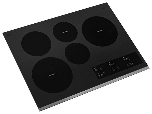 Whirlpool WCE97US0HS 30-inch Electric Ceramic Glass Cooktop with Two Dual Radiant Elements