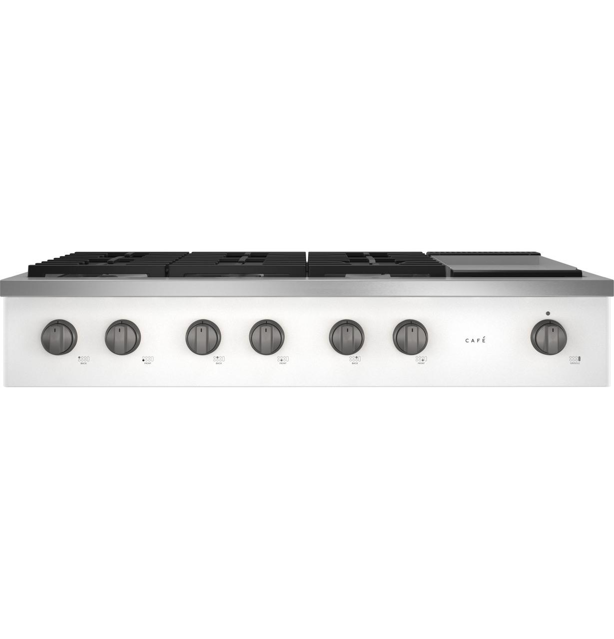 Cafe CGU486P4TW2 CAF(EBACK)™ 48" Commercial-Style Gas Rangetop with 6 Burners and Integrated Griddle (Natural Gas)