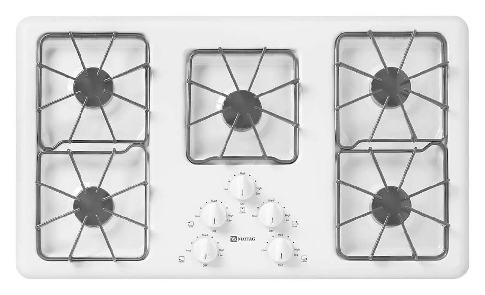 Maytag MGC4436BDW 36-inch Wide Gas Cooktop with Two Power Cook Burners