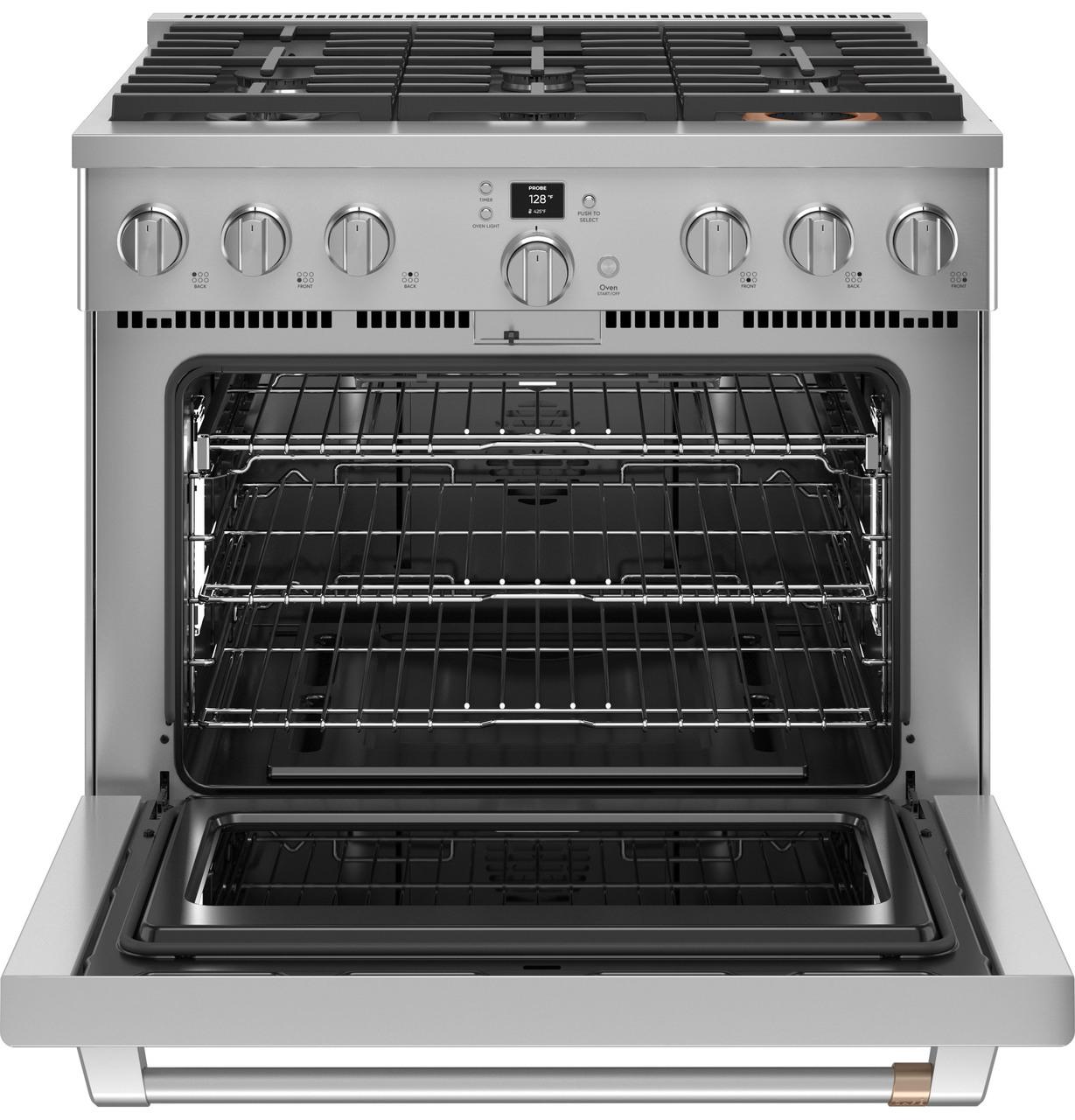 Cafe Caf(eback)™ 36" Smart All-Gas Commercial-Style Range with 6 Burners (Natural Gas)