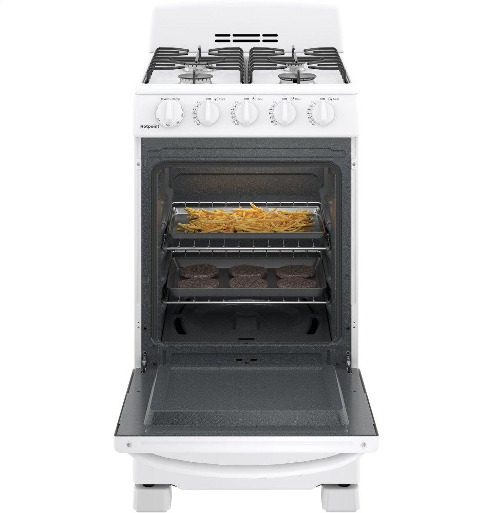 RGAS200DMWW Hotpoint® 20" Front-Control Free-Standing Gas Range with Sealed Burners