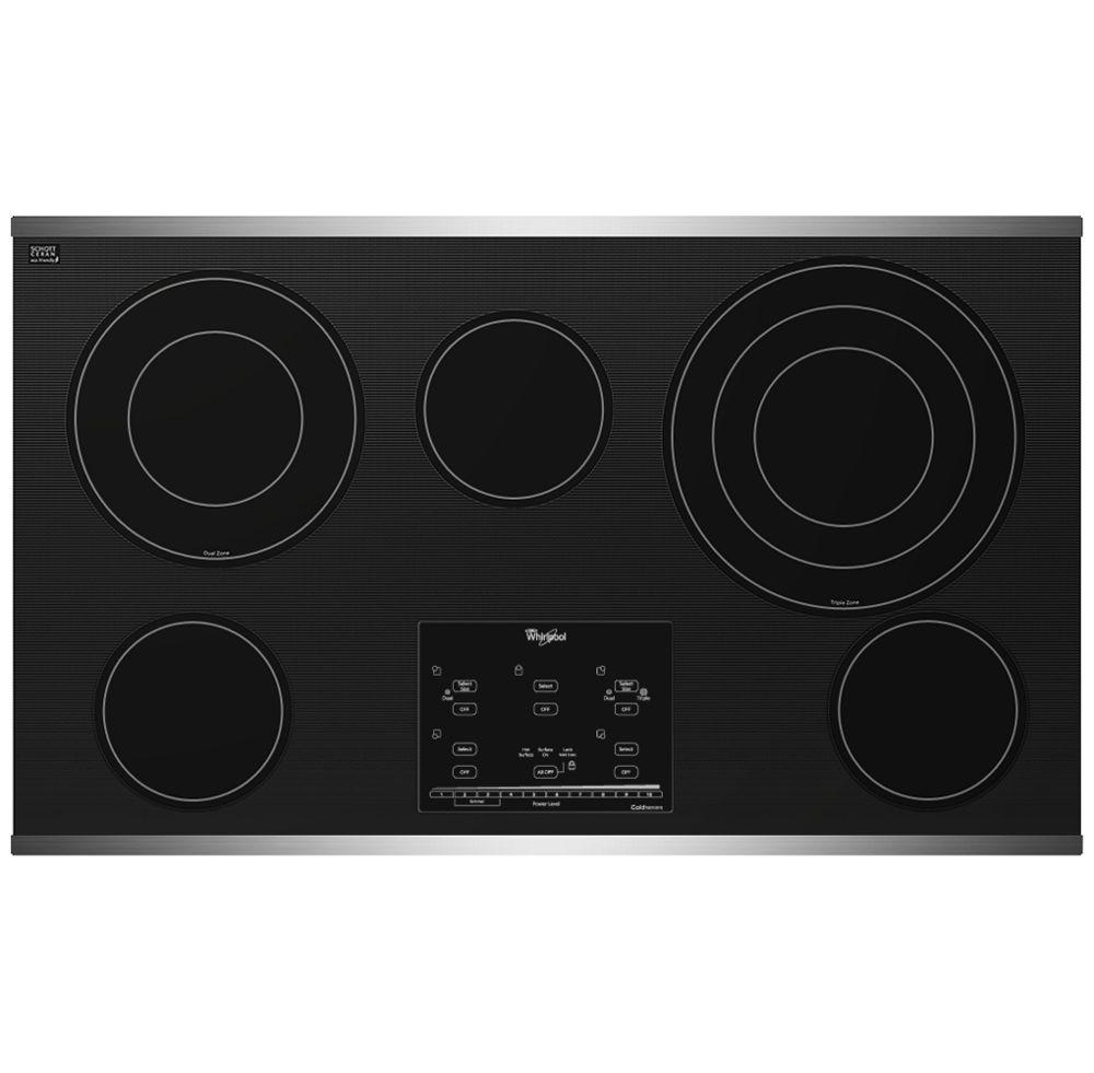 Whirlpool G9CE3675XS Gold® 36-inch Electric Ceramic Glass Cooktop with Tap Touch Controls