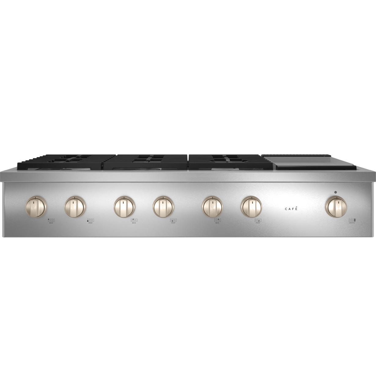 Cafe CGU486P2TS1 CAF(EBACK)™ 48" Commercial-Style Gas Rangetop with 6 Burners and Integrated Griddle (Natural Gas)