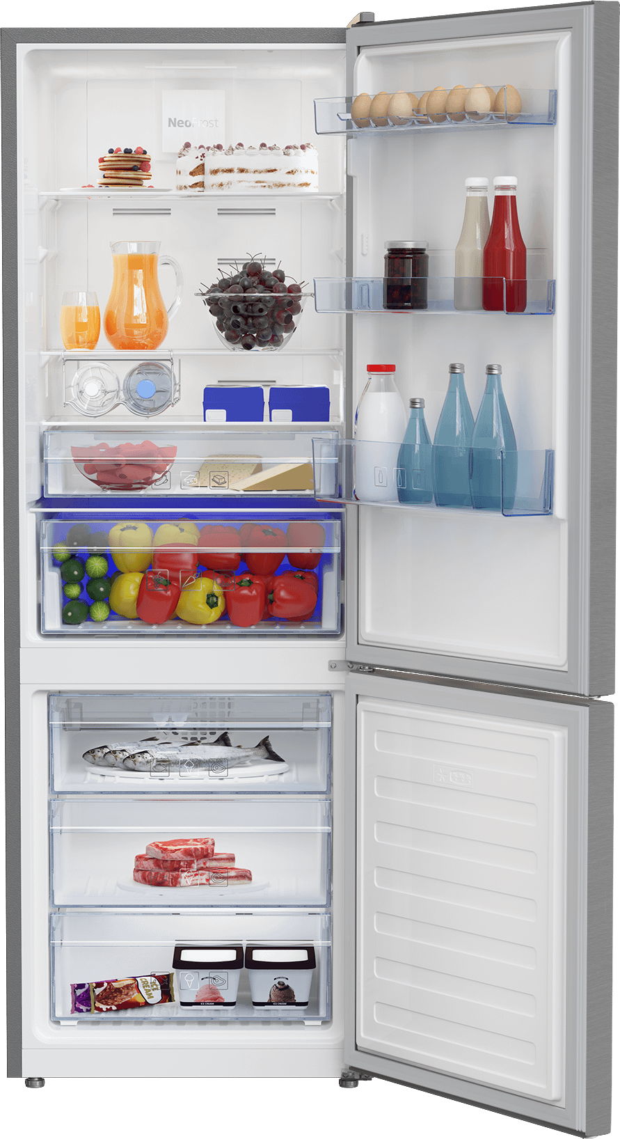 Beko BFBF2414SS 24" Freezer Bottom Stainless Steel Refrigerator