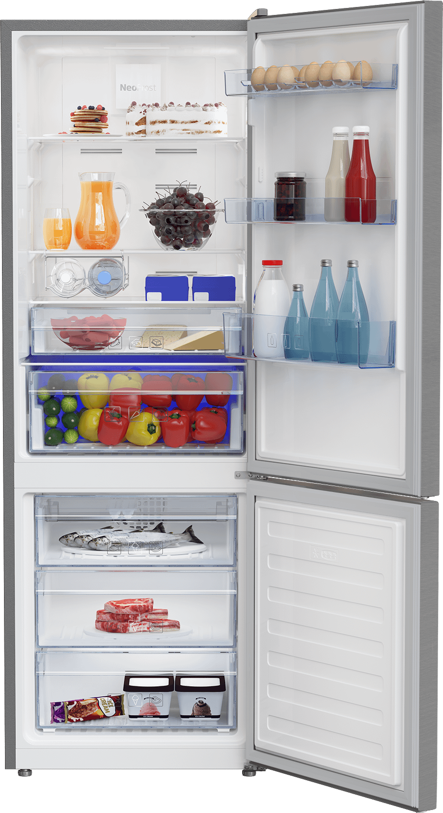 Beko 24" Freezer Bottom Stainless Steel Refrigerator