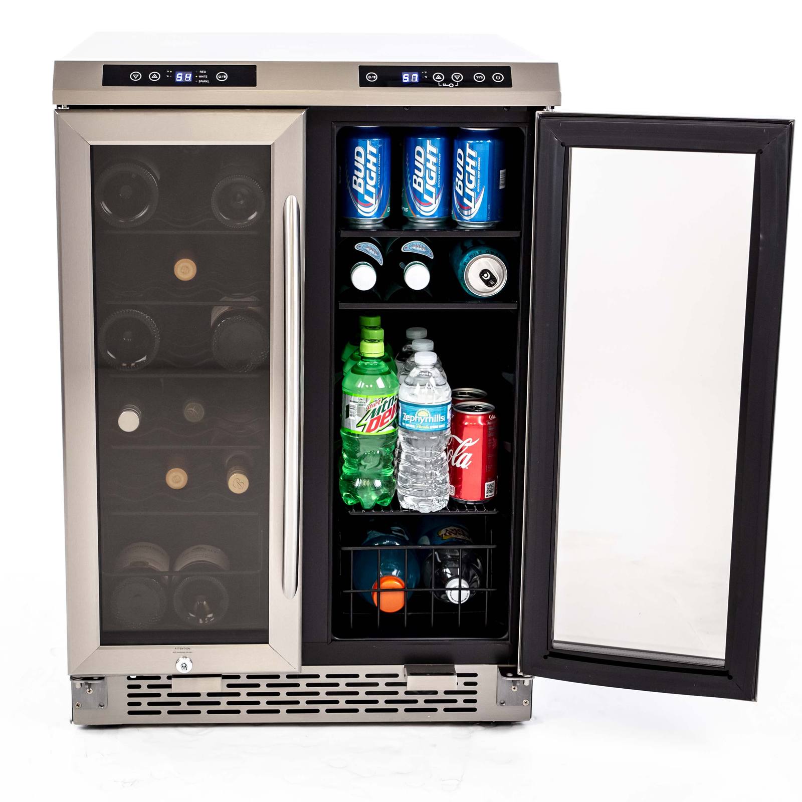 Avanti 19 Bottle/66 Can Dual-Zone Wine u0026 Beverage Center - Stainless Steel / 3 cu. ft.