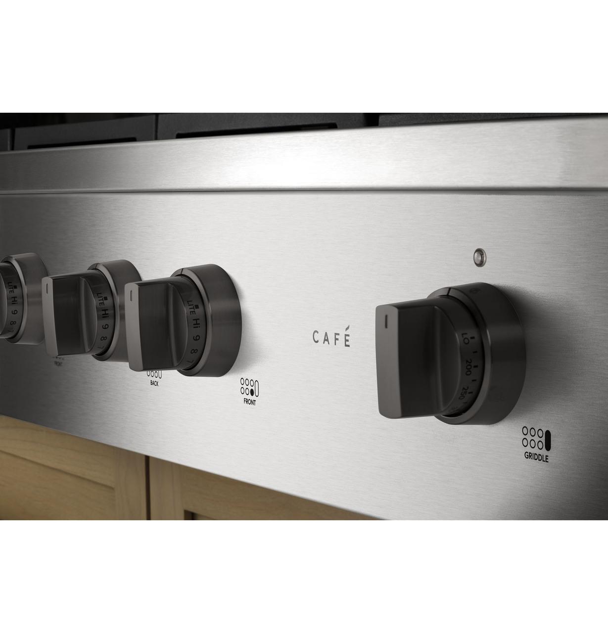 Cafe CGU486P2TS1 CAF(EBACK)™ 48" Commercial-Style Gas Rangetop with 6 Burners and Integrated Griddle (Natural Gas)