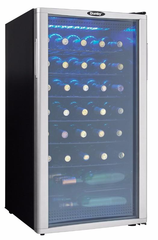 DWC350BLP Danby 36 Bottle Free-Standing Wine Cooler in Platinum