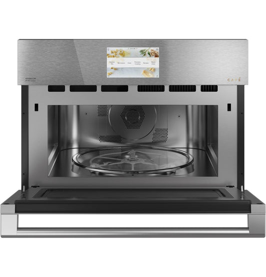 Cafe CSB912M2NS5 CAF(EBACK)™ 27" Smart Five in One Oven with 120V Advantium® Technology in Platinum Glass