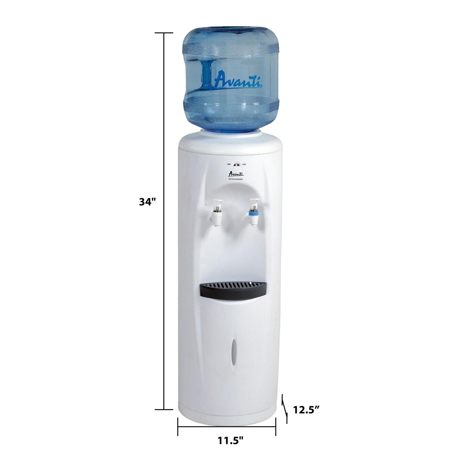 Avanti Cold and Room Temperature Water Dispenser - White / 3 Gallons or 5 Gallons