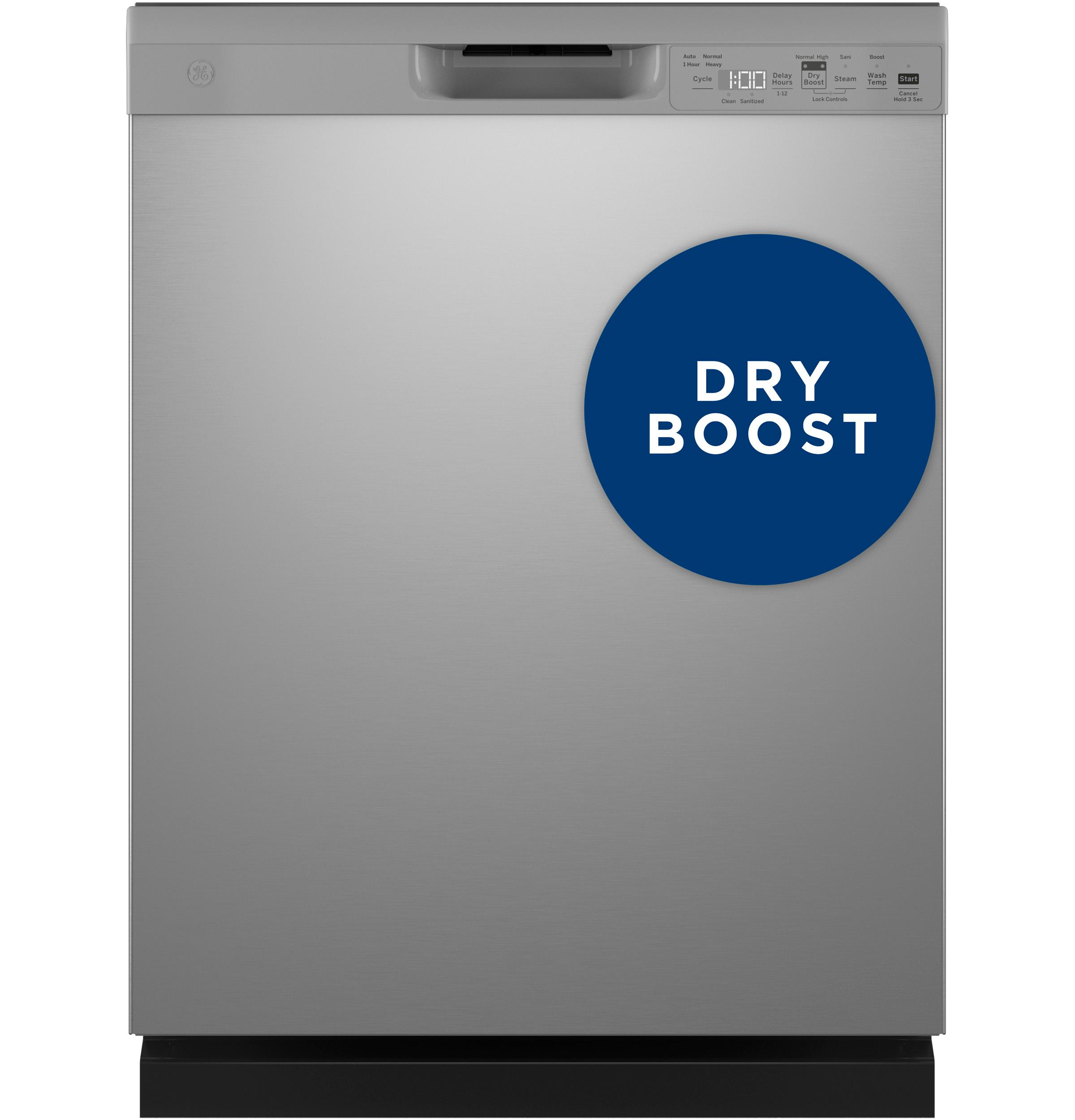 GE® ENERGY STAR® Front Control with Plastic Interior Dishwasher with Sanitize Cycle