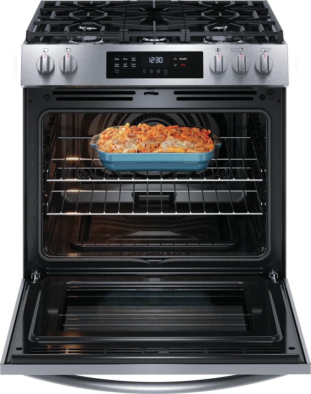 Frigidaire FCFG3083AS 30" Front Control Gas Range with Convection Bake