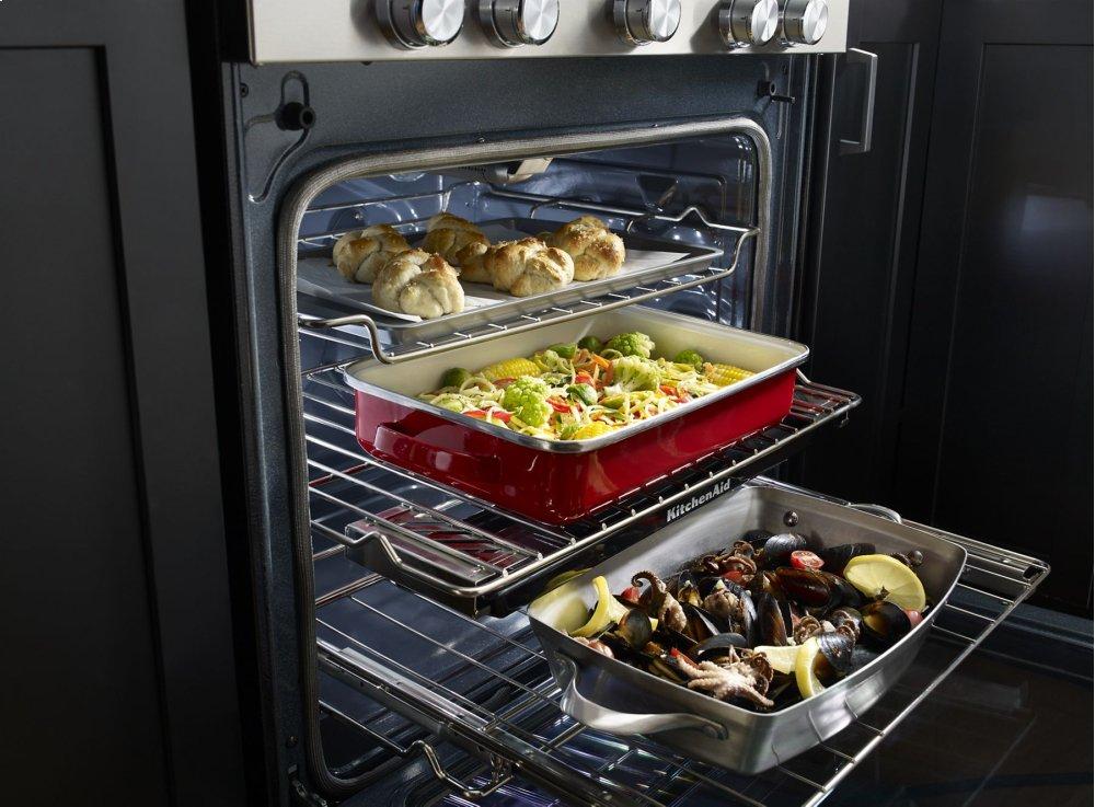 Kitchenaid KFGS530ESS 30-Inch 5 Burner Gas Convection Range with Warming Drawer - Stainless Steel
