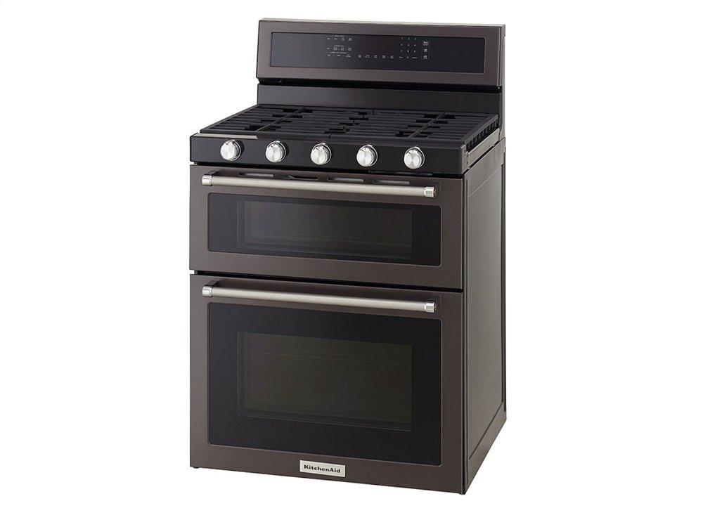 Kitchenaid KFGS530ESS 30-Inch 5 Burner Gas Convection Range with Warming Drawer - Stainless Steel