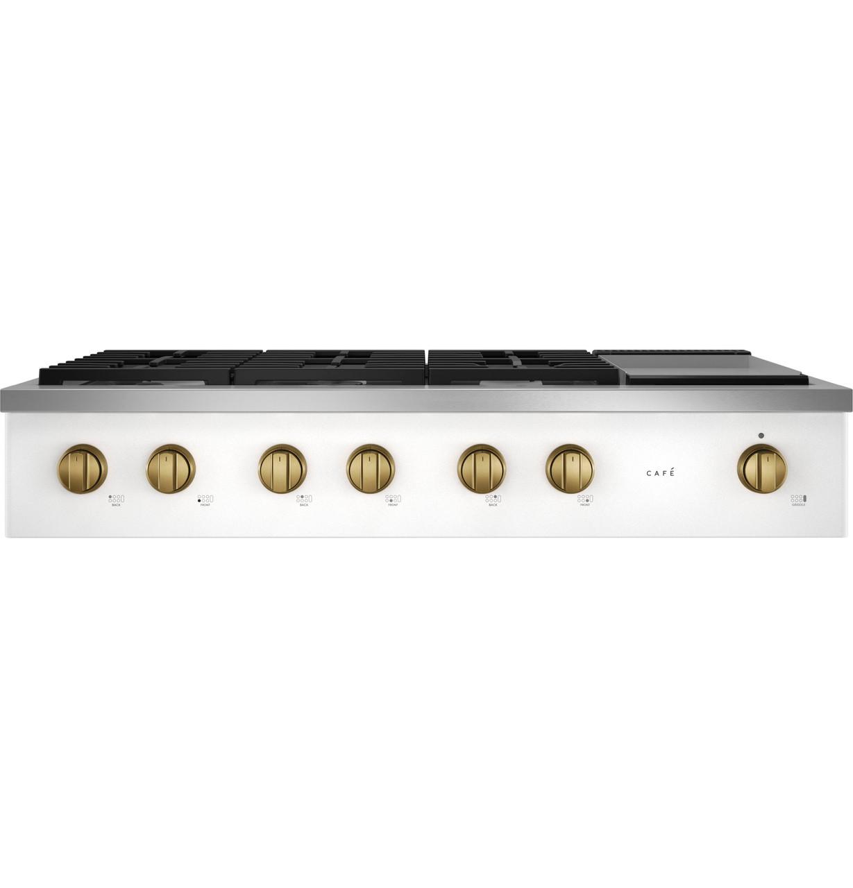 Cafe CGU486P4TW2 CAF(EBACK)™ 48" Commercial-Style Gas Rangetop with 6 Burners and Integrated Griddle (Natural Gas)