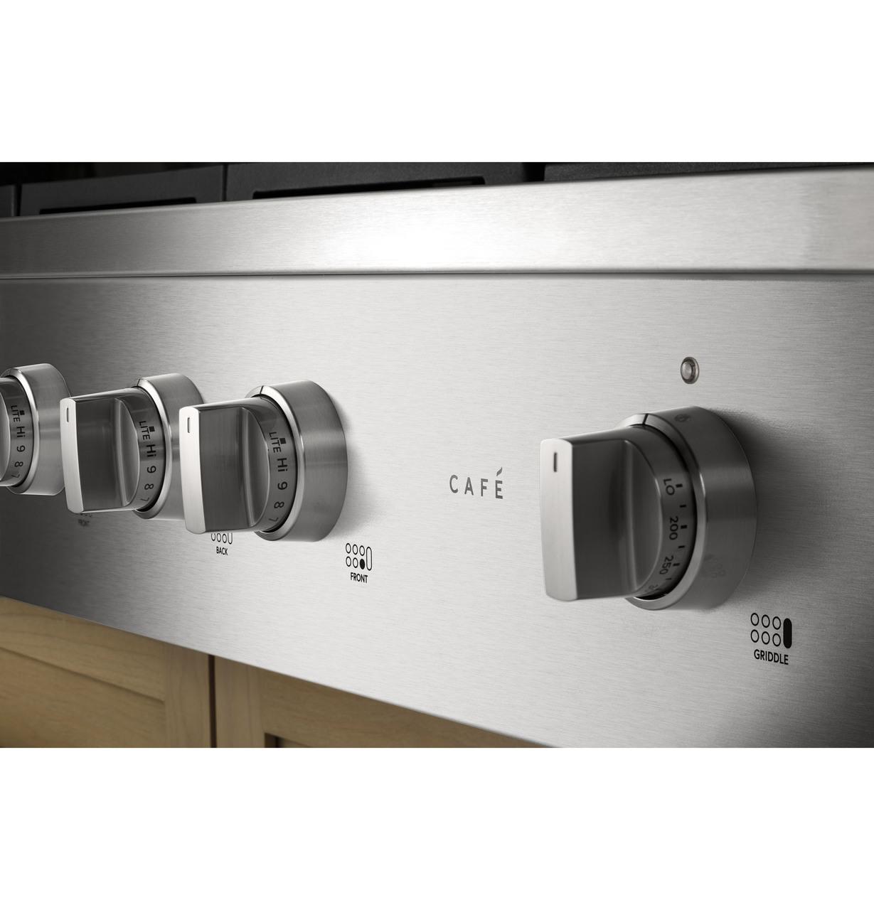 Cafe CGU486P2TS1 CAF(EBACK)™ 48" Commercial-Style Gas Rangetop with 6 Burners and Integrated Griddle (Natural Gas)