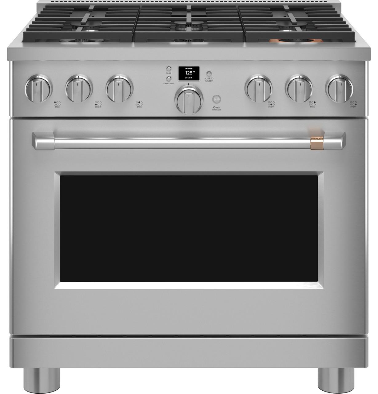 Cafe Caf(eback)™ 36" Smart All-Gas Commercial-Style Range with 6 Burners (Natural Gas)