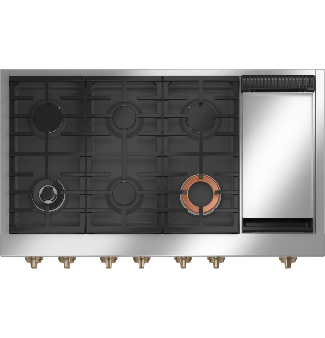 Cafe CGU486P4TW2 CAF(EBACK)™ 48" Commercial-Style Gas Rangetop with 6 Burners and Integrated Griddle (Natural Gas)