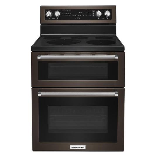 Kitchenaid KFED500EBS 30-Inch 5 Burner Electric Double Oven Convection Range