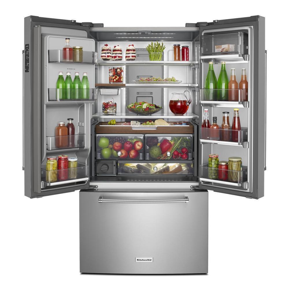 Kitchenaid 23.8 cu. ft. 36" Counter-Depth French Door Platinum Interior Refrigerator with PrintShield™ Finish