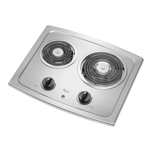 Whirlpool RCS2012RS 21-inch Electric Cooktop with Stainless Steel Surface