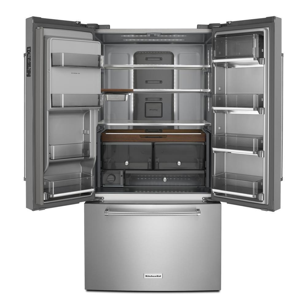 Kitchenaid KRFC704FPS 23.8 cu. ft. 36" Counter-Depth French Door Platinum Interior Refrigerator with PrintShield™ Finish