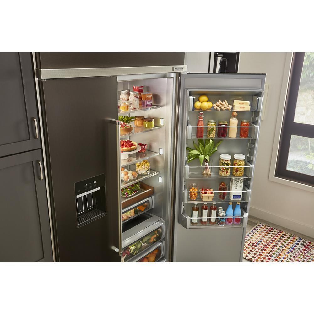 Kitchenaid KURR314KBS 24" Undercounter Refrigerator with Glass Door and Shelves with Metallic Accents and PrintShield™ Finish