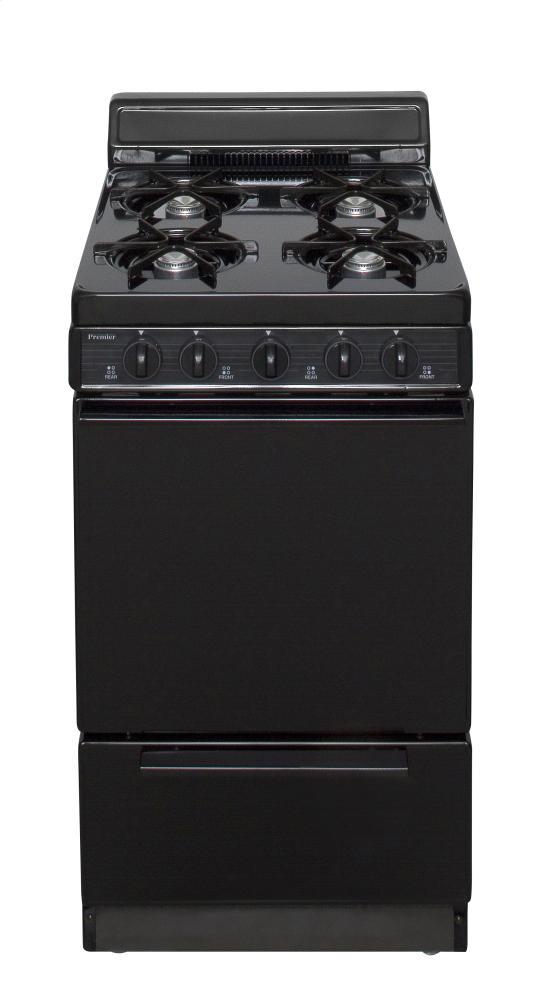 Premier 20 in. Freestanding Battery-Generated Spark Ignition Gas Range in Black