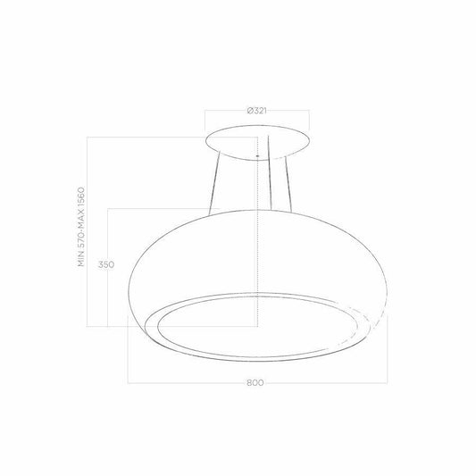 Elica ESS432SS SEASHELL Island Range Hood 31 1/2 wide - 400CFM