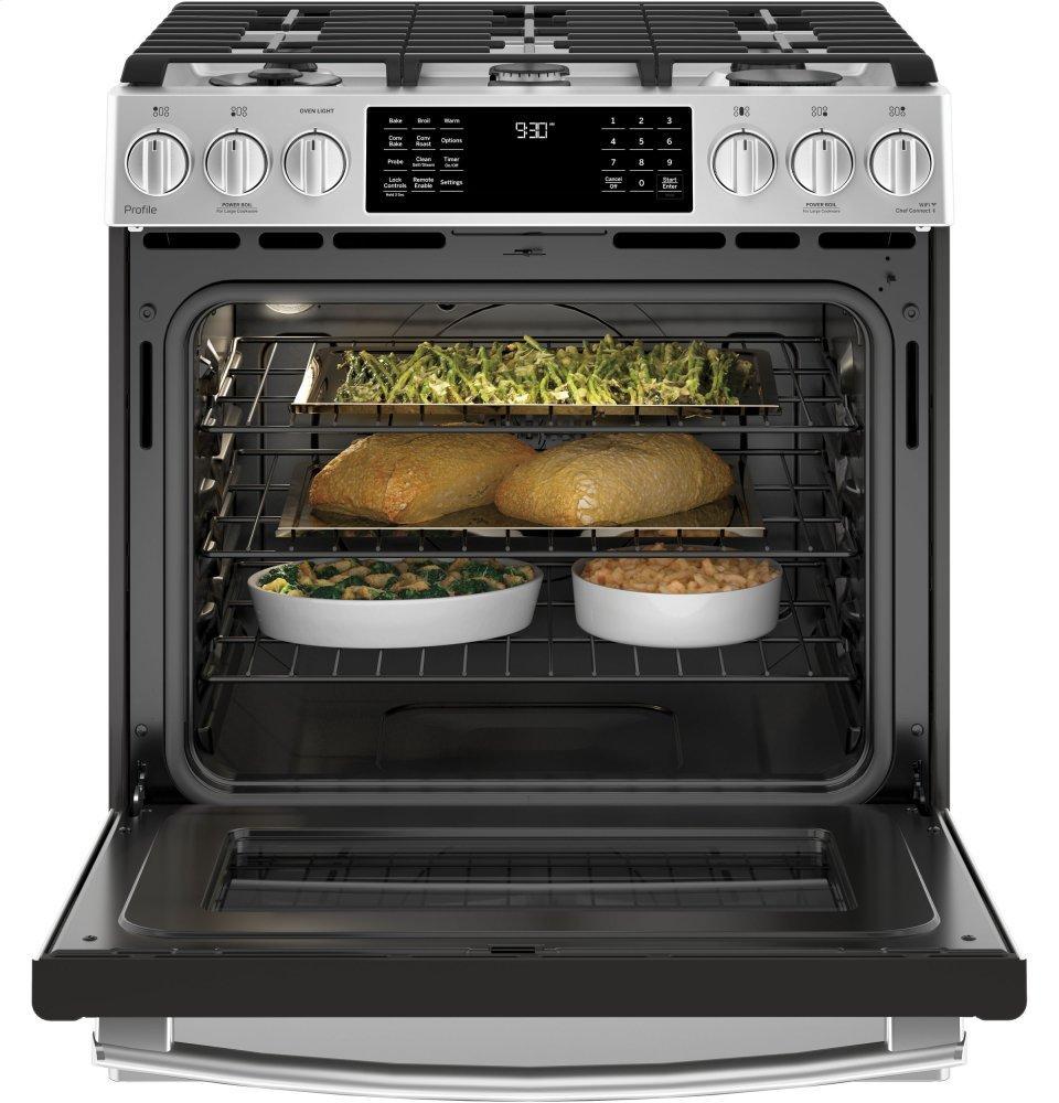 P2S930SELSS GE Profile™ 30" Smart Dual Fuel Slide-In Front-Control Range