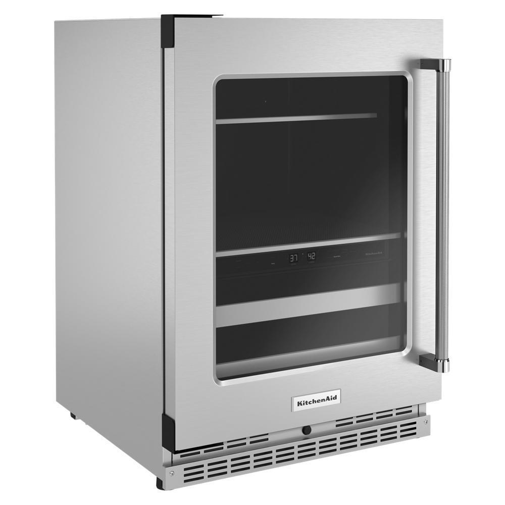 Kitchenaid 24" Beverage Center with Glass Door and Metal-Front Racks