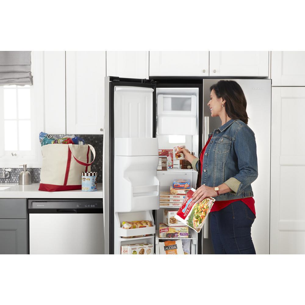 Amana ASI2575GRS 36-inch Wide Side-by-Side Refrigerator with Dual Pad External Ice and Water Dispenser - 25 Cu. Ft.
