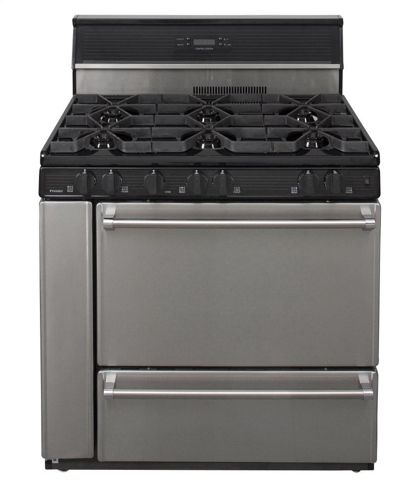 Premier P36S148BP 36 in. Freestanding Open Burner Gas Range in Stainless Steel