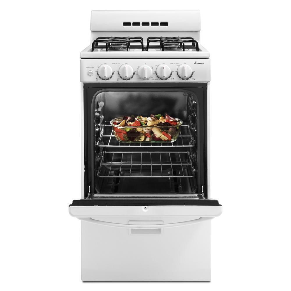 Amana AGG222VDW 20-inch Gas Range with Compact Oven Capacity