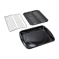 Whirlpool W10123240 Premium Range Porcelain Broiler Pan and Roasting Rack - Grey (Includes Pan and Grid)