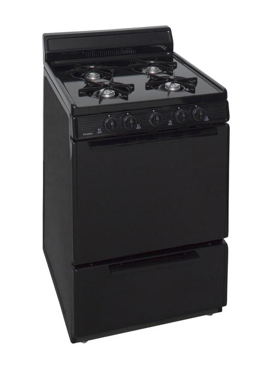 Premier BCK100BP 24 in. Freestanding Battery-Generated Spark Ignition Gas Range in Black