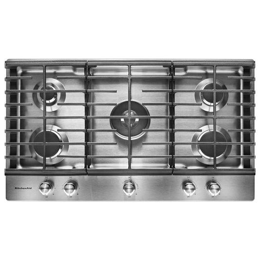 Kitchenaid KCGS556ESS 36" 5-Burner Gas Cooktop