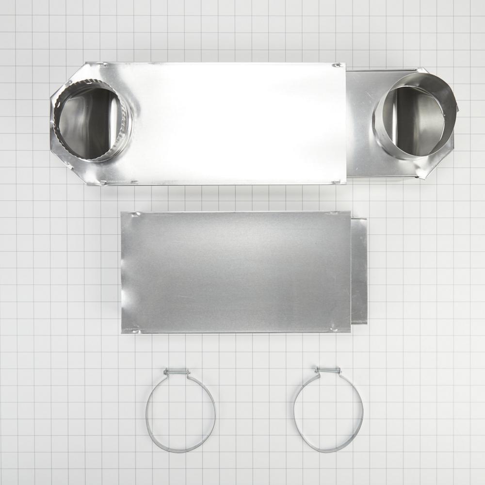 Whirlpool 4396014 29"-50" Dryer Telescoping Vent Periscope for 2.5" clearance, with 1 male snap-lock fitting and 1 draw-band collar