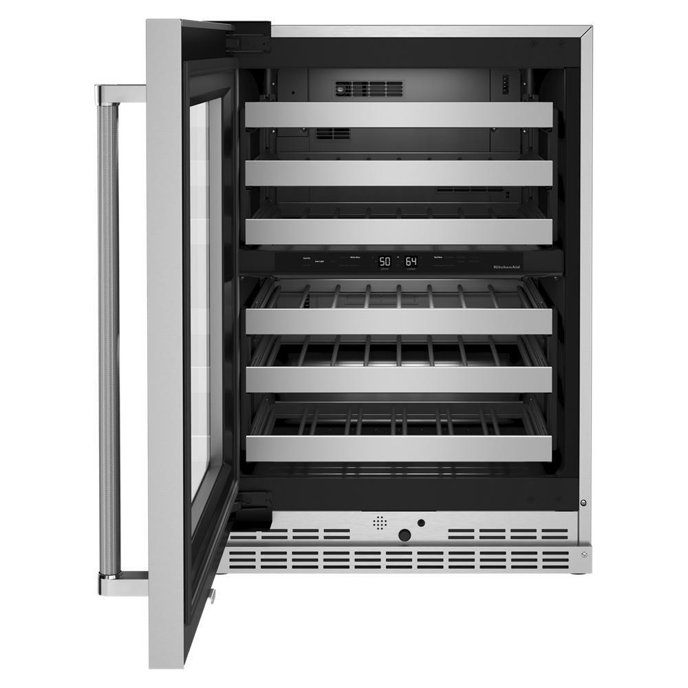 Kitchenaid KUWL314KSS 24" Undercounter Wine Cellar with Glass Door and Metal-Front Racks
