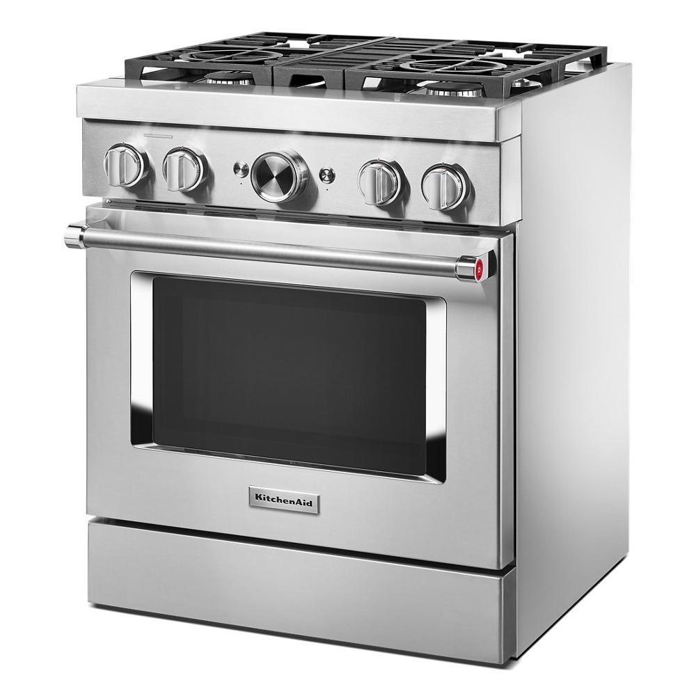 KFDC500JSS KitchenAid® 30'' Smart Commercial-Style Dual Fuel Range with 4 Burners