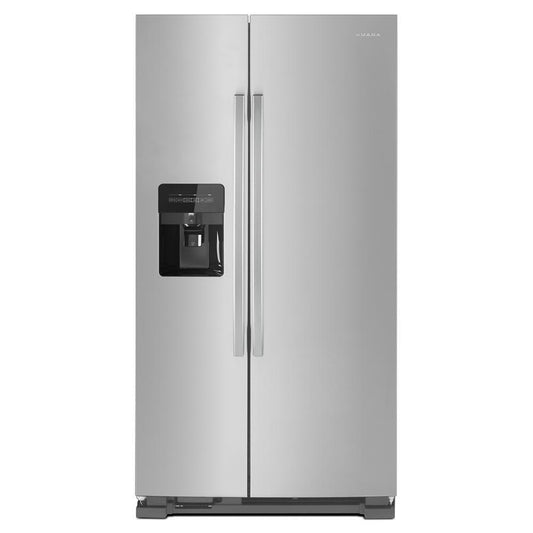 Amana ASI2575GRS 36-inch Wide Side-by-Side Refrigerator with Dual Pad External Ice and Water Dispenser - 25 Cu. Ft.