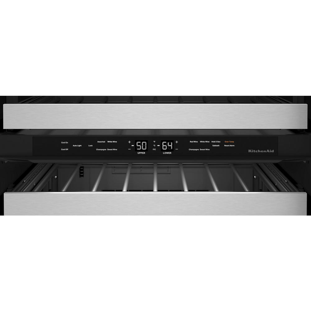 Kitchenaid KUWL314KSS 24" Undercounter Wine Cellar with Glass Door and Metal-Front Racks