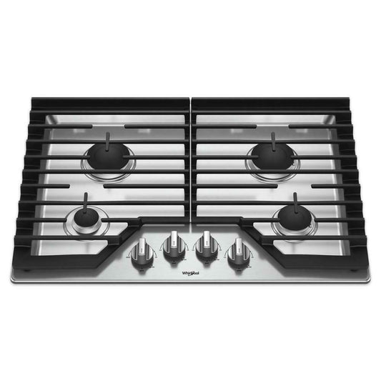Whirlpool WCG55US0HS 30-inch Gas Cooktop with EZ-2-Lift™ Hinged Cast-Iron Grates