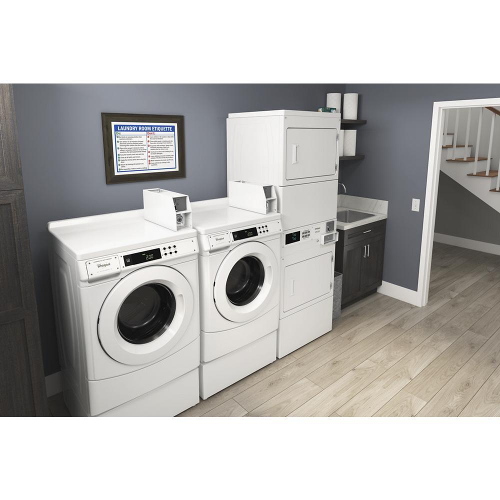 Whirlpool CHW9150GW 27" Commercial High-Efficiency Energy Star-Qualified Front-Load Washer Featuring Factory-Installed Coin Drop with Coin Box