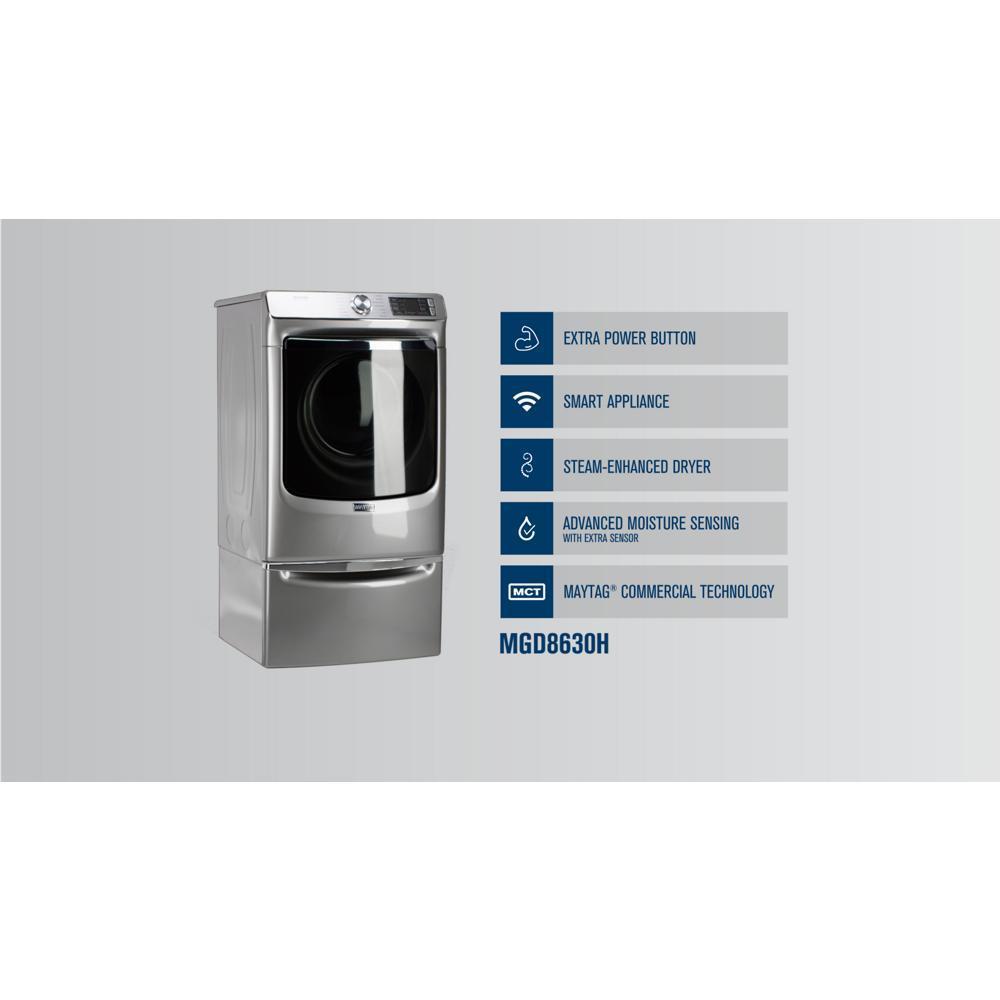 Maytag MGD8630HW Smart Front Load Gas Dryer with Extra Power and Advanced Moisture Sensing Plus - 7.3 cu. ft.