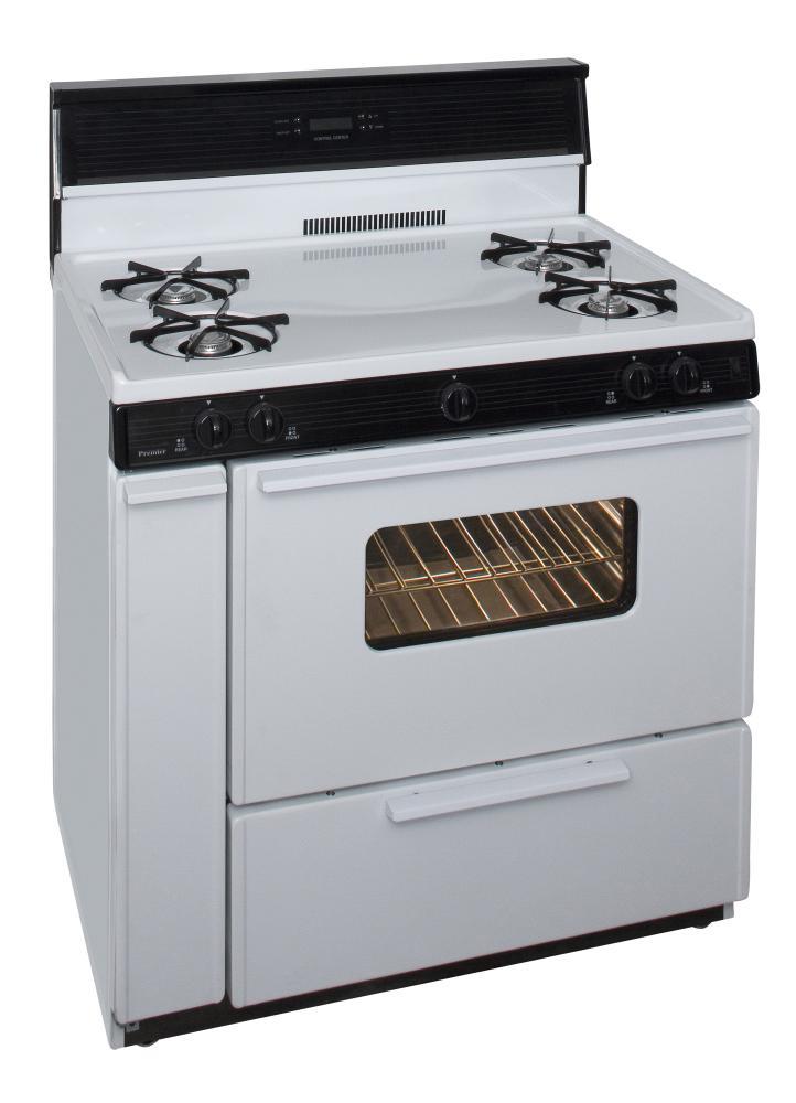 Premier 36 in. Freestanding Gas Range in White