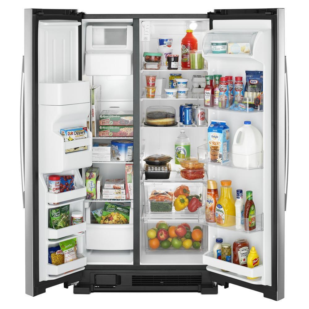 Amana ASI2575GRS 36-inch Wide Side-by-Side Refrigerator with Dual Pad External Ice and Water Dispenser - 25 Cu. Ft.