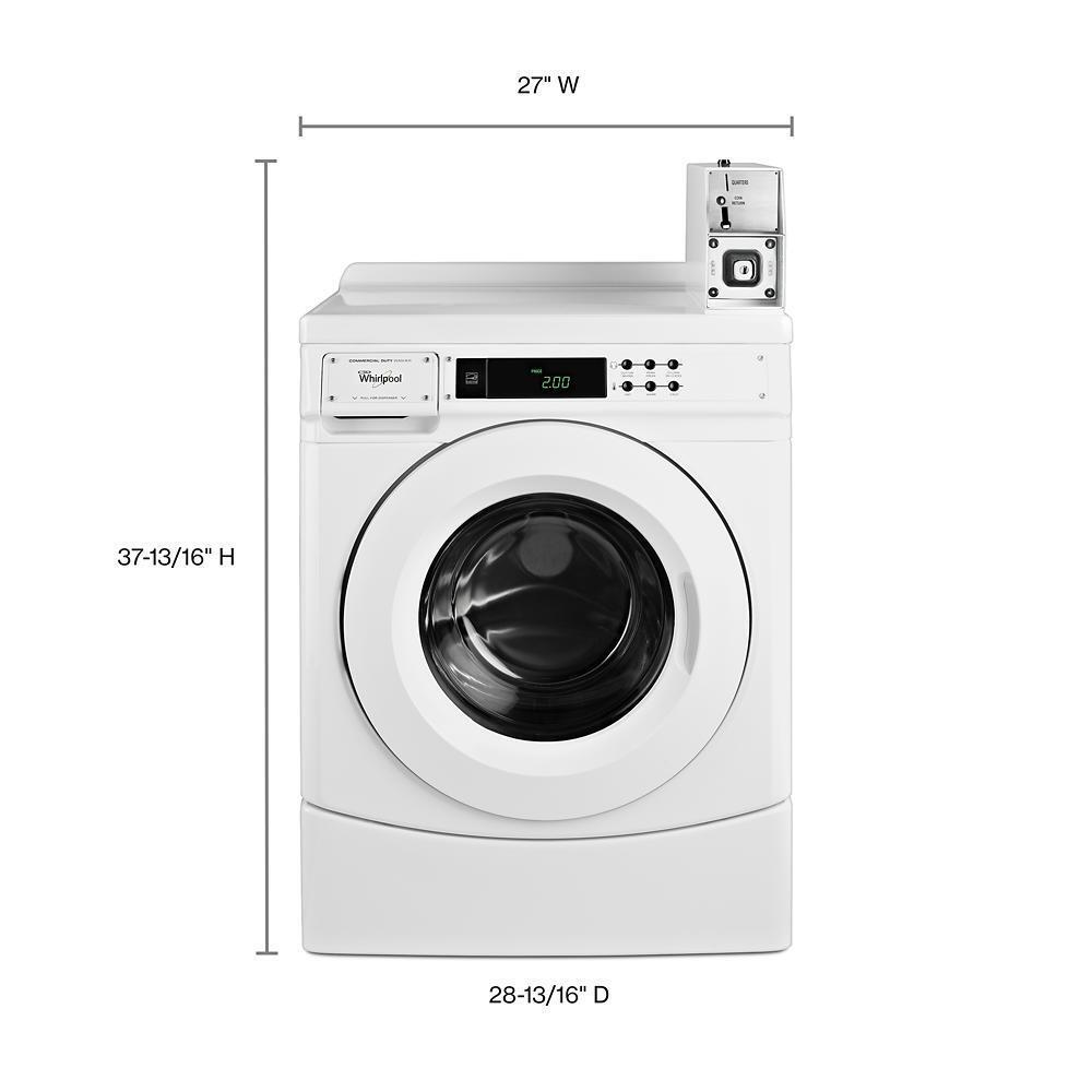 Whirlpool CHW9150GW 27" Commercial High-Efficiency Energy Star-Qualified Front-Load Washer Featuring Factory-Installed Coin Drop with Coin Box